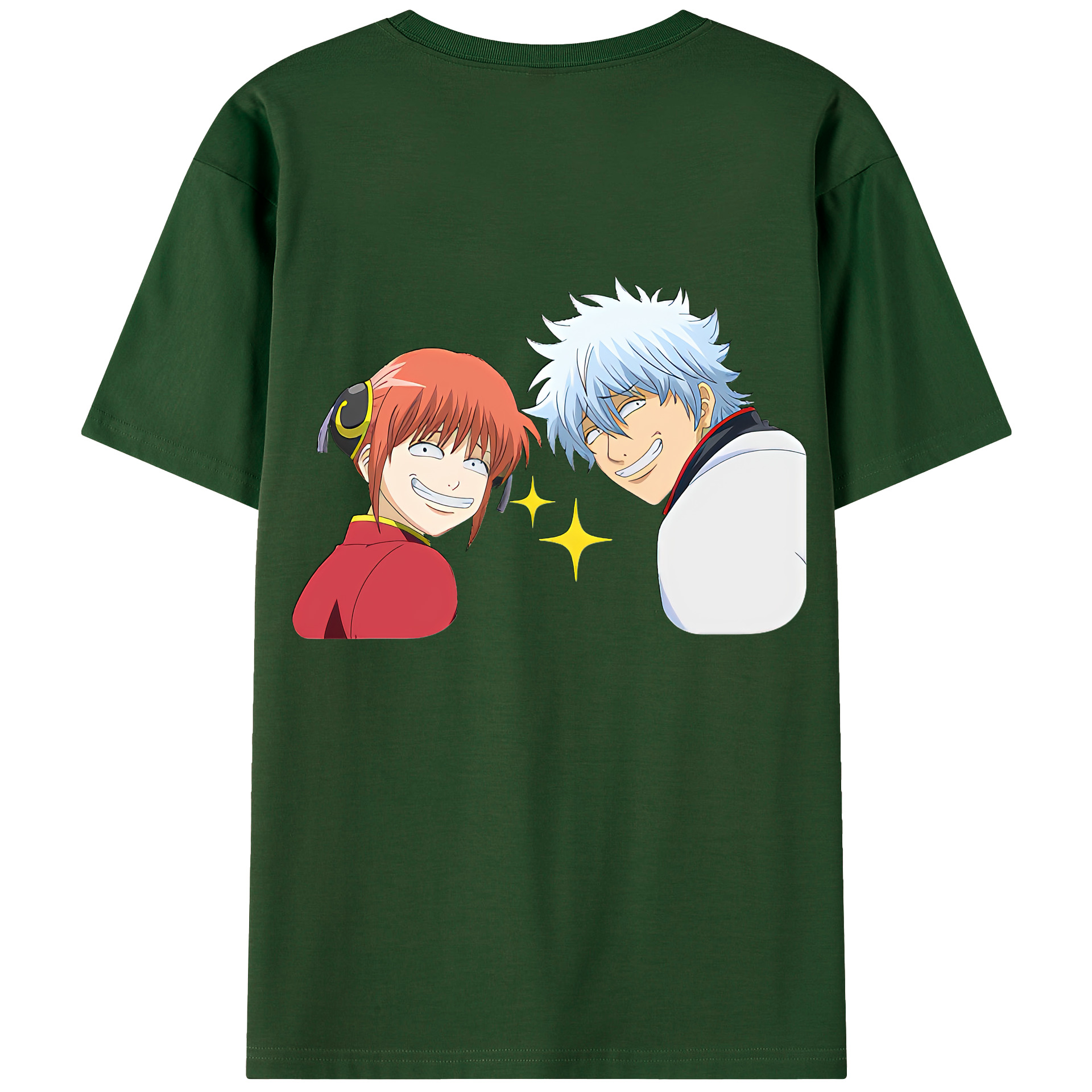 （画像用） ぎんたま 坂田銀時（さかたぎんとき） 神楽 志村新八（しむら しんぱち） GINTAMA Sakata Gintoki Kagura Shimura Shinpachi 綿100％半袖Tシャツ（背面プリント）